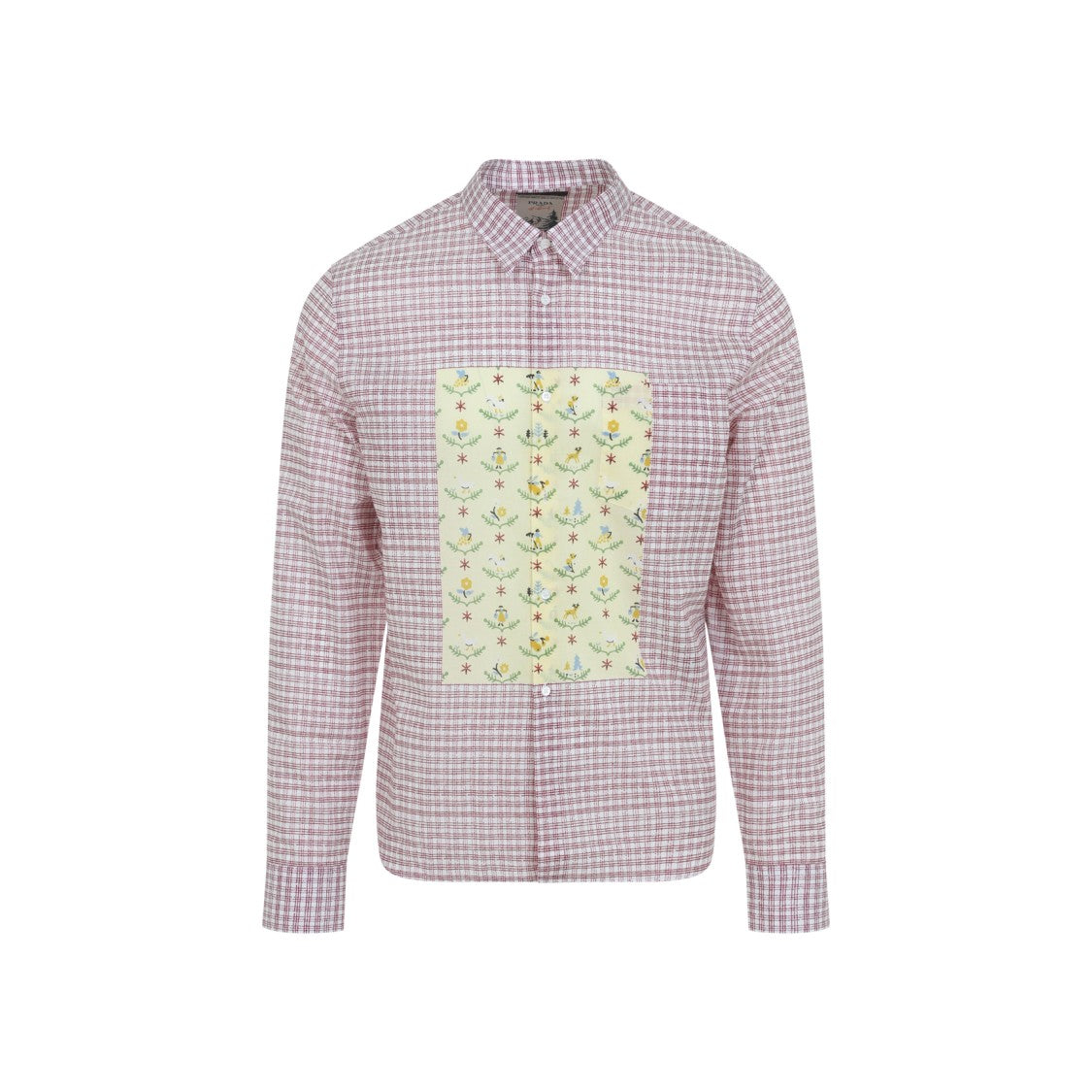 Prada Red Cotton Shirt With Whimsical Floral Print