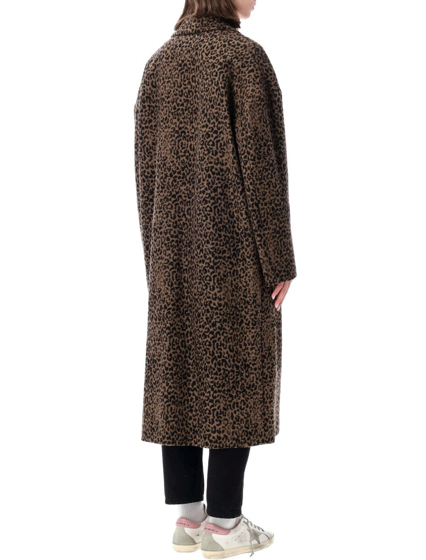 Golden Goose Leopard Print Cocoon Coat