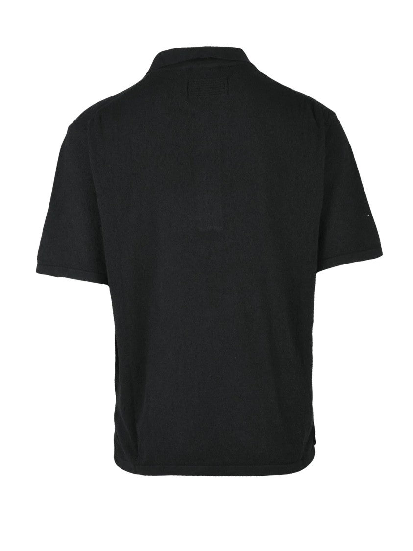 Daniele Fiesoli Black Brushed Knit Polo Shirt