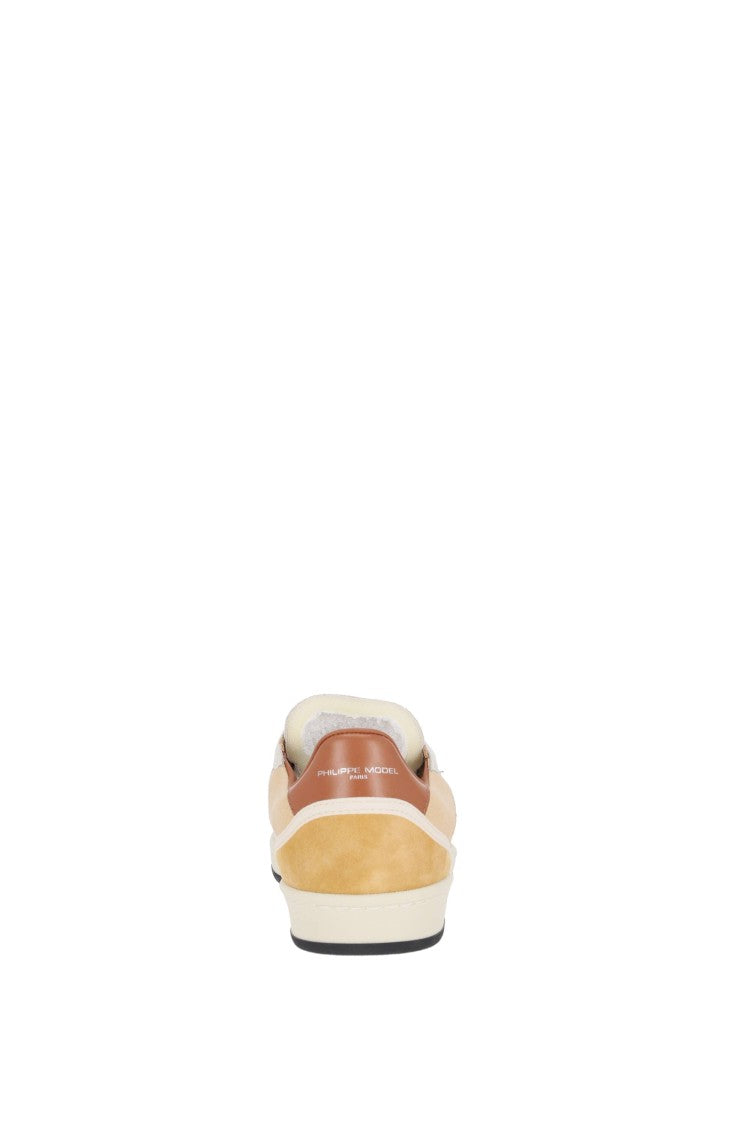 Philippe Model Pigalle Leather And Suede Brown Heel Sneakers
