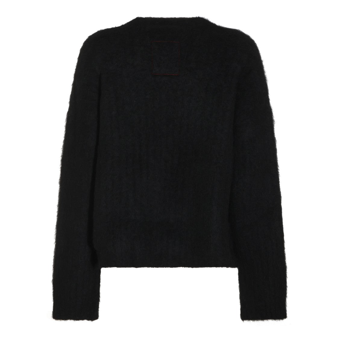Uma Wang Fuzzy Minimalist Black Round Neck Sweater