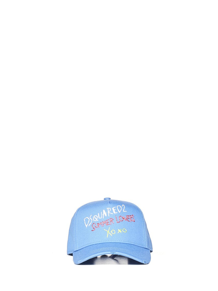 Dsquared2 Clear Blue Baseball Cap With Embroidered Detailing