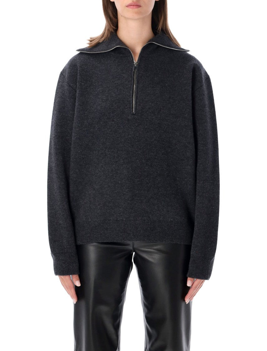 Róhe Two-Way Half-Zip High Neck Sweater