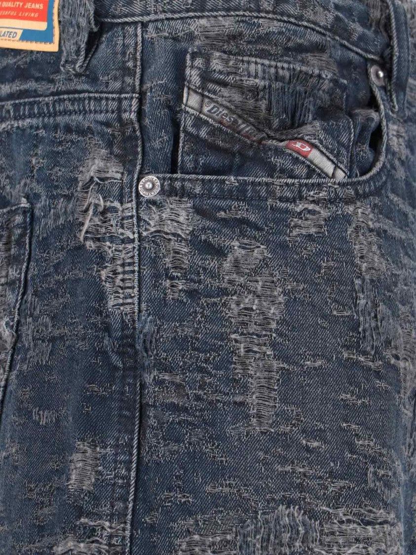 Diesel Wide-Leg Jeans With Distressed Texture