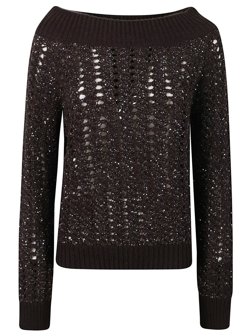 D. Exterior Boat Neck Sweater