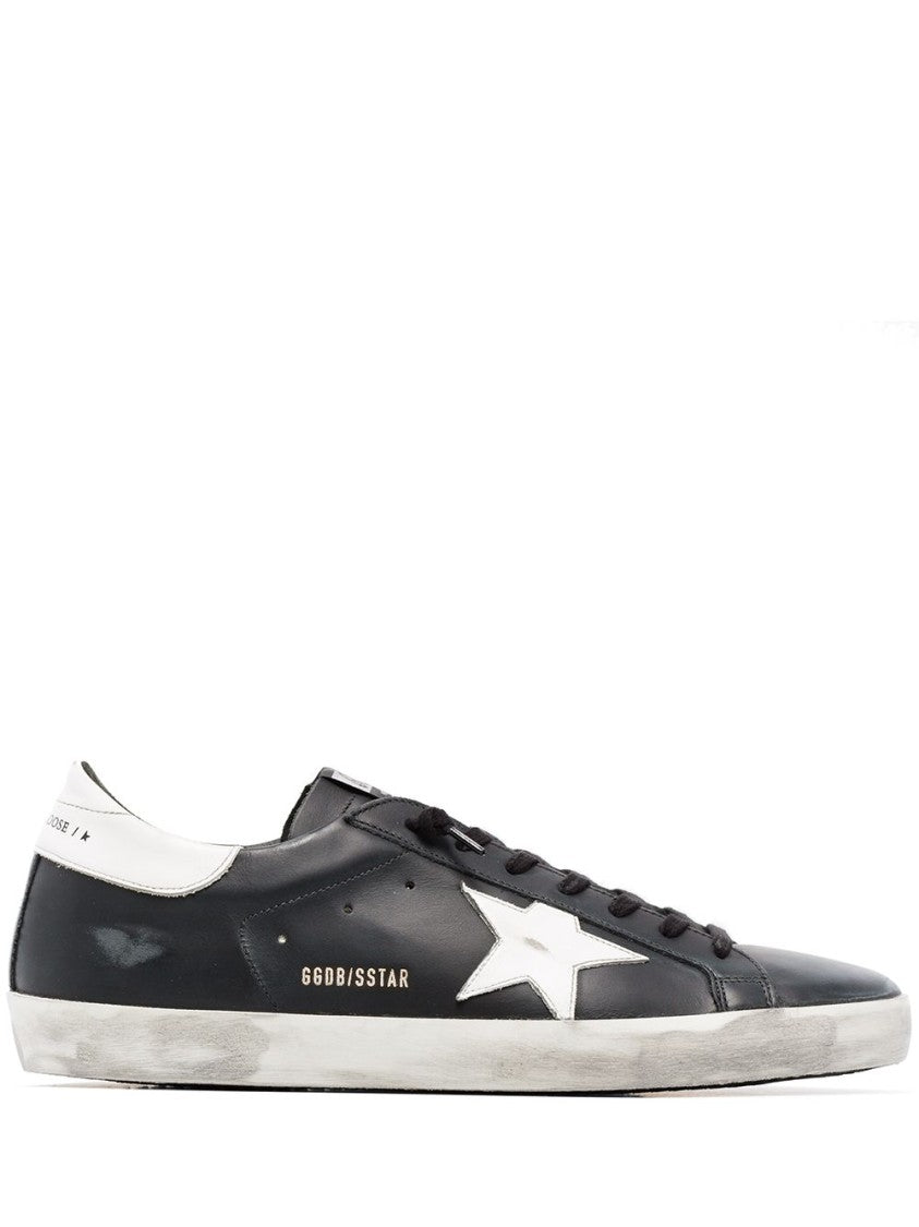 Golden Goose Black Leather Superstar Sneakers