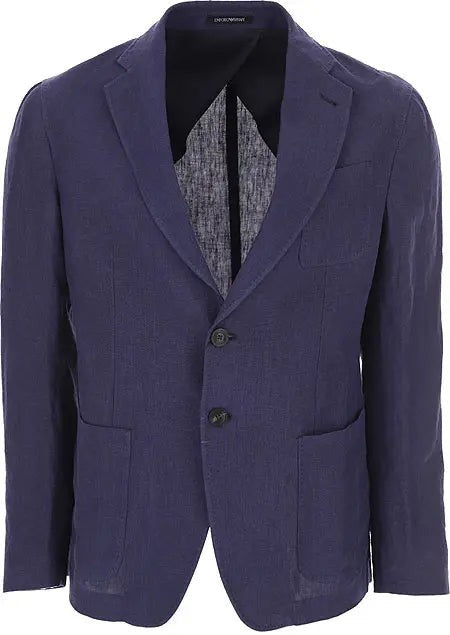 Emporio Armani Blue Single-Breasted Blazer