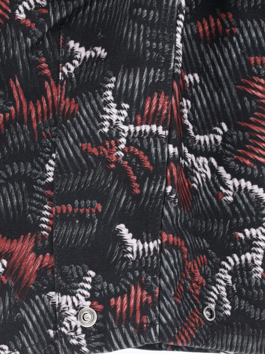 Pdf Black Abstract Pattern Wide-Leg Trousers
