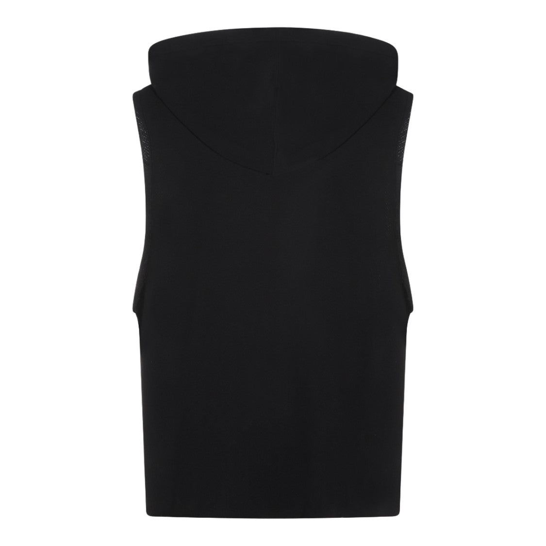 Rick Owens Black Sleeveless Hoodie With Classic Crew Neckline
