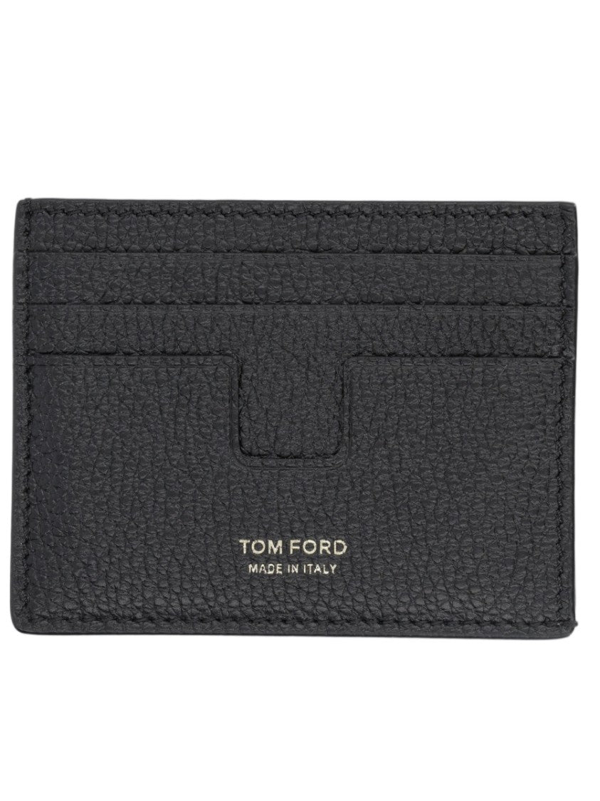 Tom Ford T Line Textured Calf Leather Card Holder