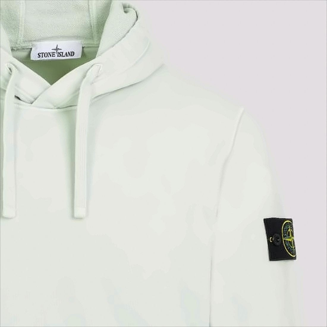 Stone Island White Cotton Hoodie