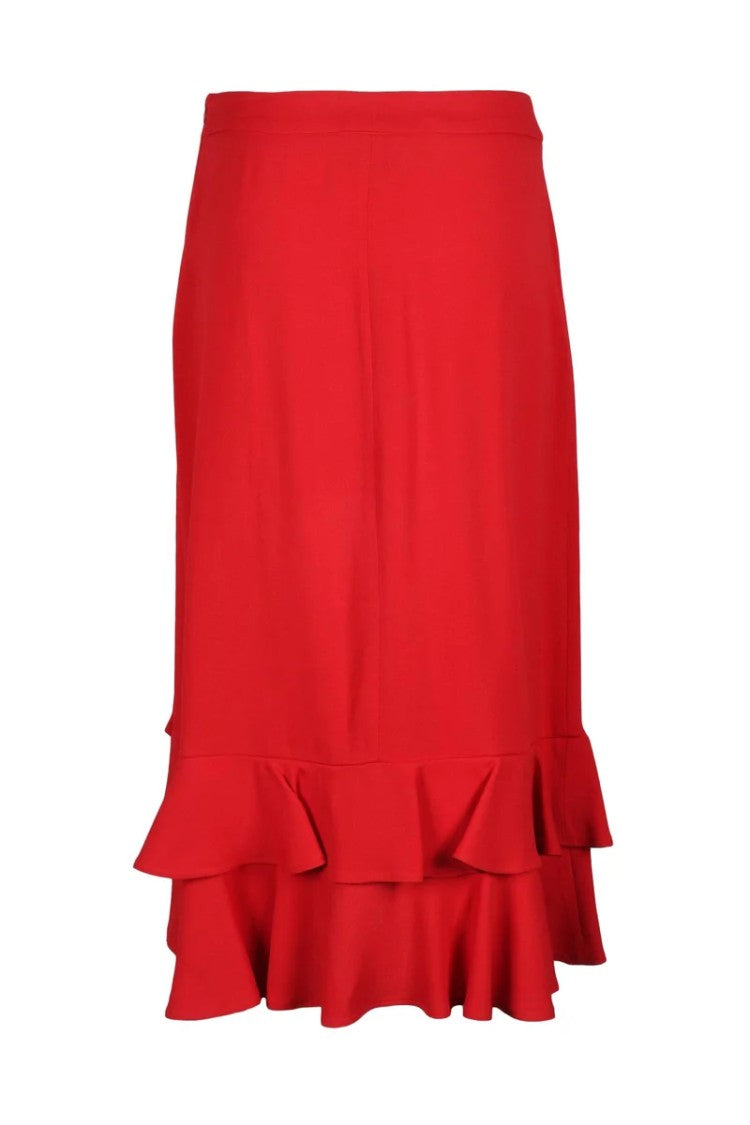 L Autre Chose Acetate Viscose Skirt - Red