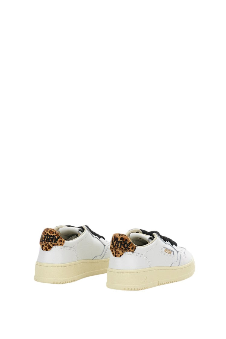 Autry Optical White Medalist Low Leather Calf Hair Sneakers
