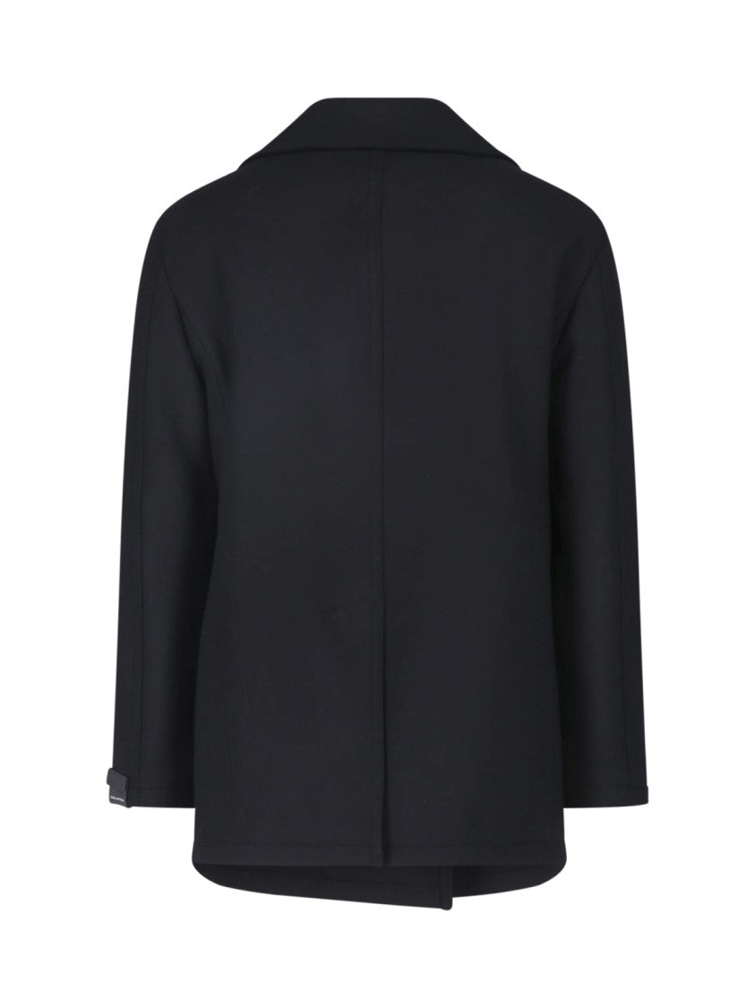 Tagliatore Black San Francisco Wool Double-Breasted Coat