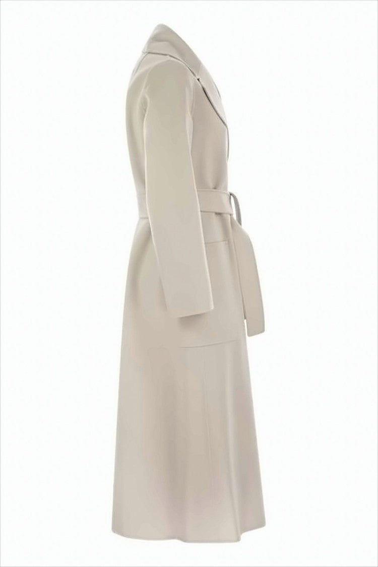 Max Mara Knee-Length Wool Coat With Belted Waist