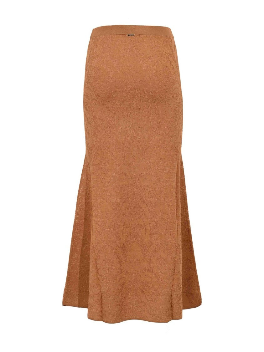 Twin-Set Fitted Midi Skirt With Textured Jacquard Pattern