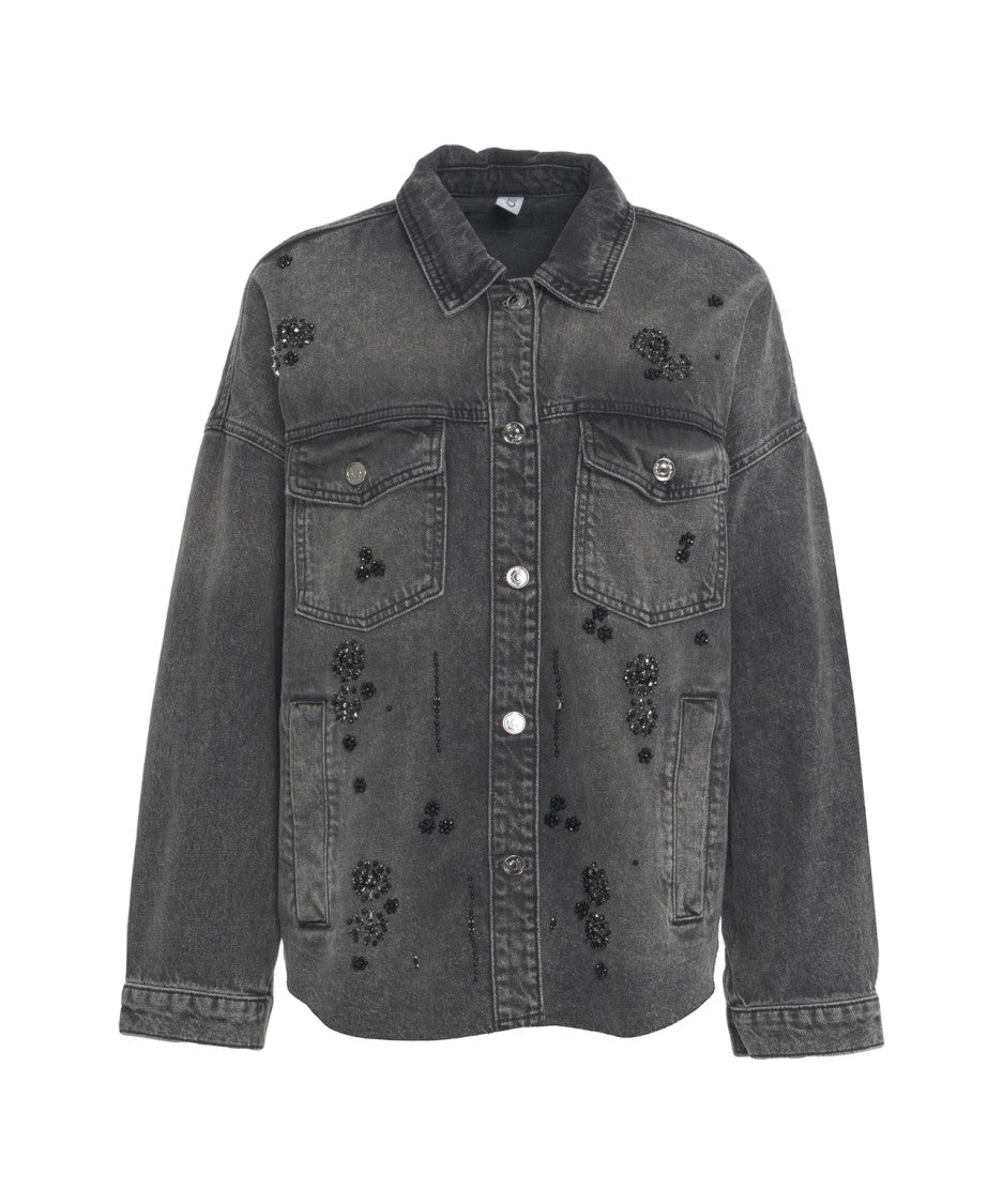 Liu Jo Denim Jacket With Rhinestones