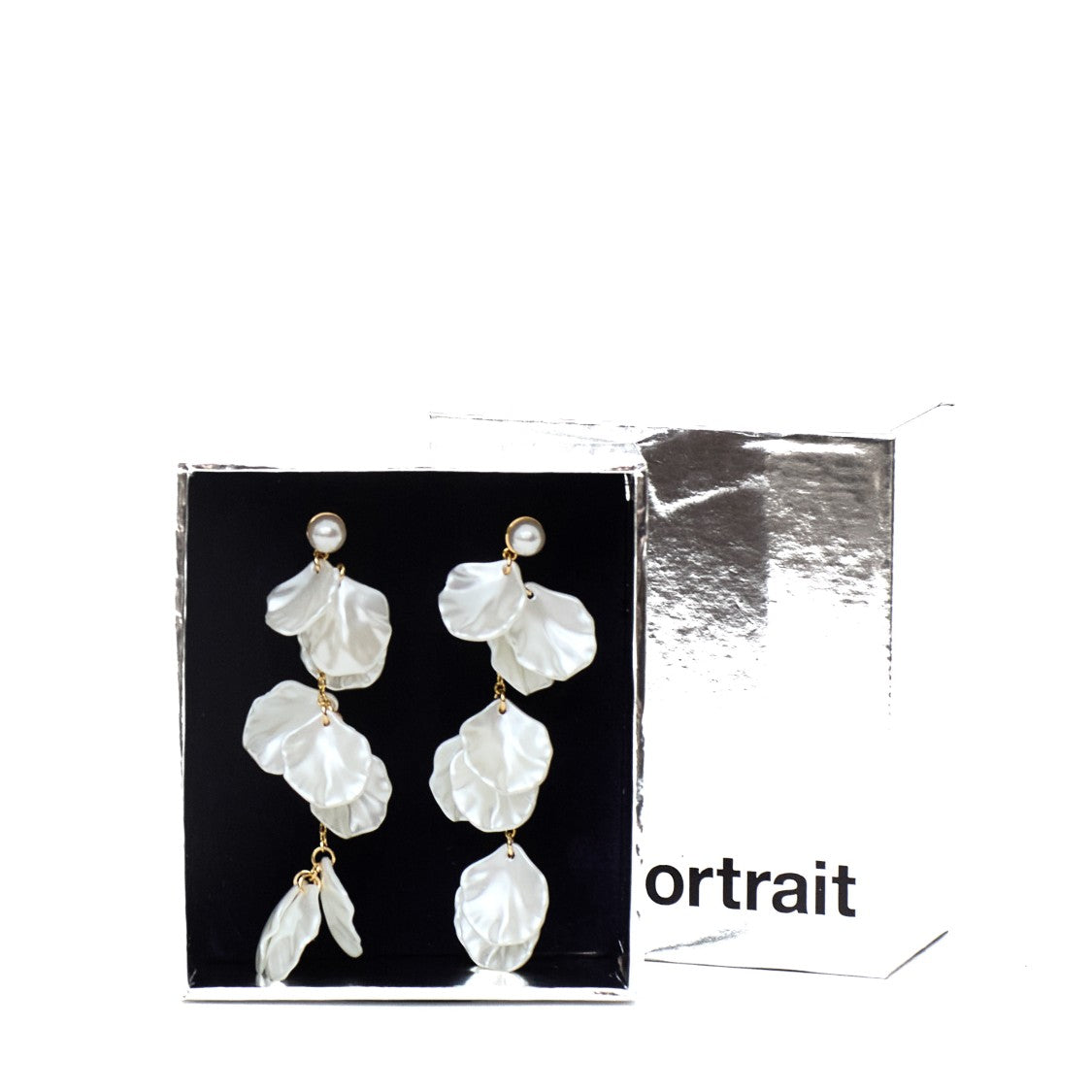Self-Portrait Gold-Plated Brass Pearl Tiered Drop Earrings