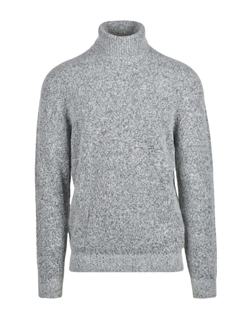 Scaglione High-Neck Merino Wool Sweater With Textured Knit