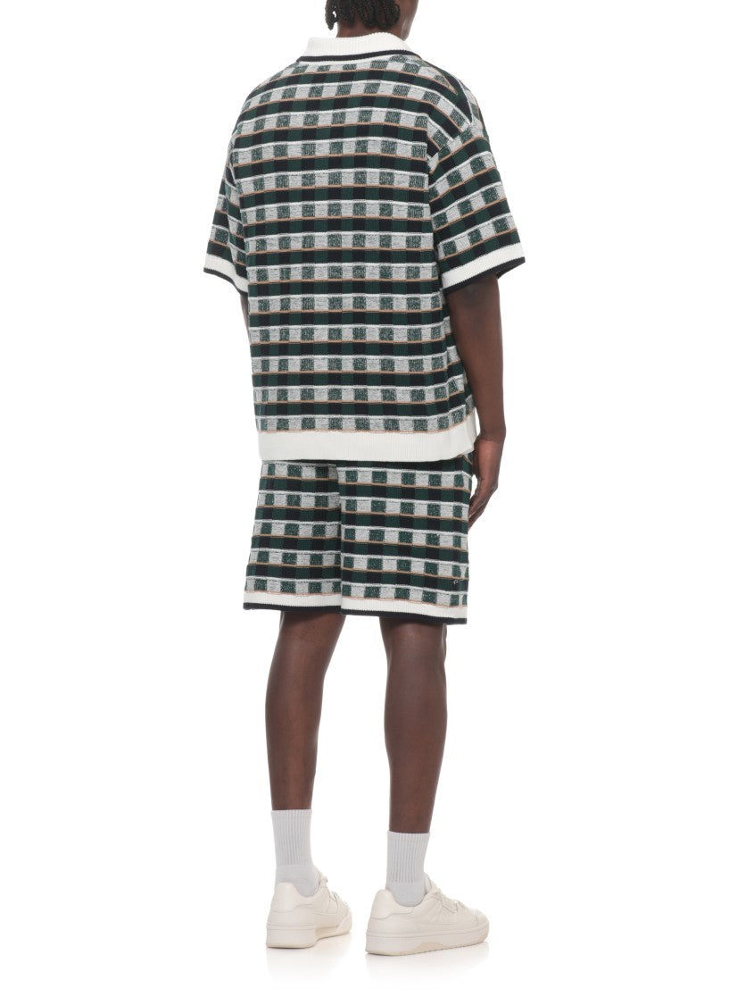 Casablanca Green Mosaic Check Pattern Shirt