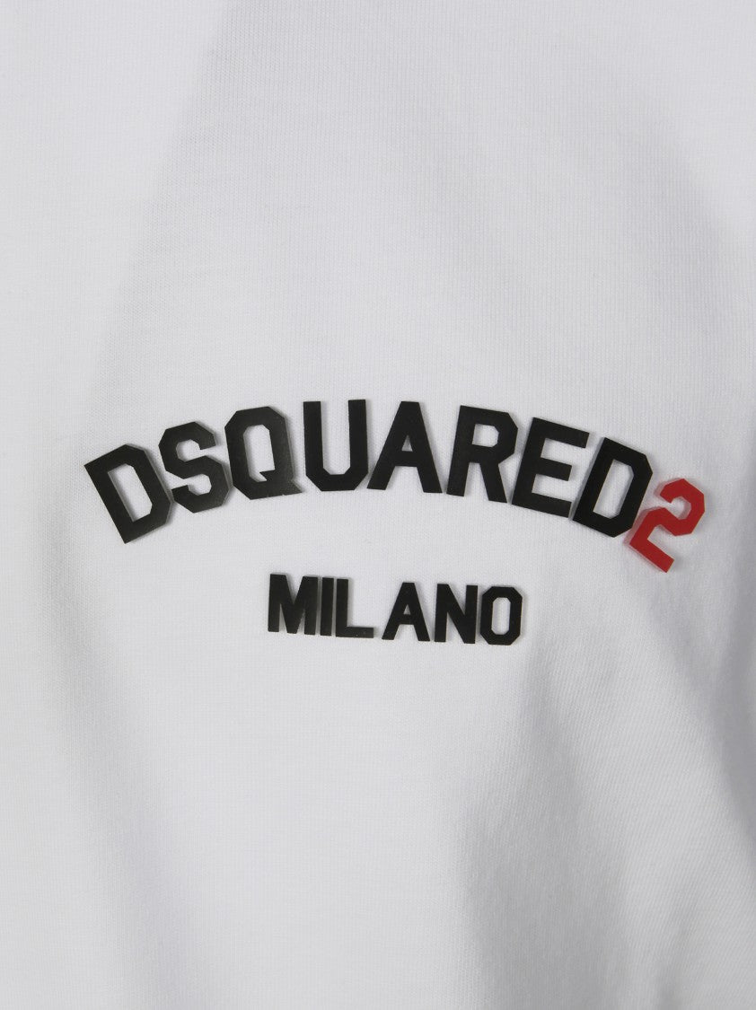 Dsquared2 White T-Shirt With Bold Logo Detail