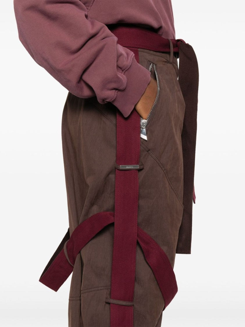 The Attico Wide Brown Cargo Trousers