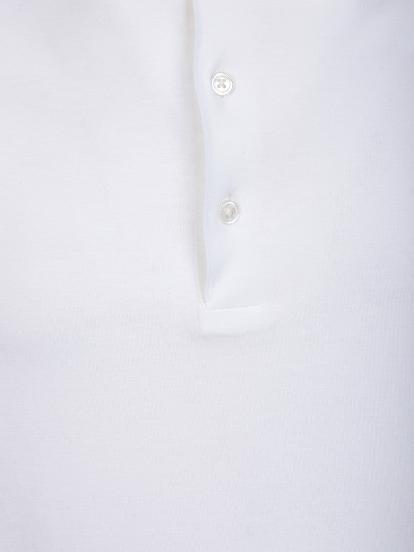 Dell'oglio Fresh Crepe White Polo Shirt