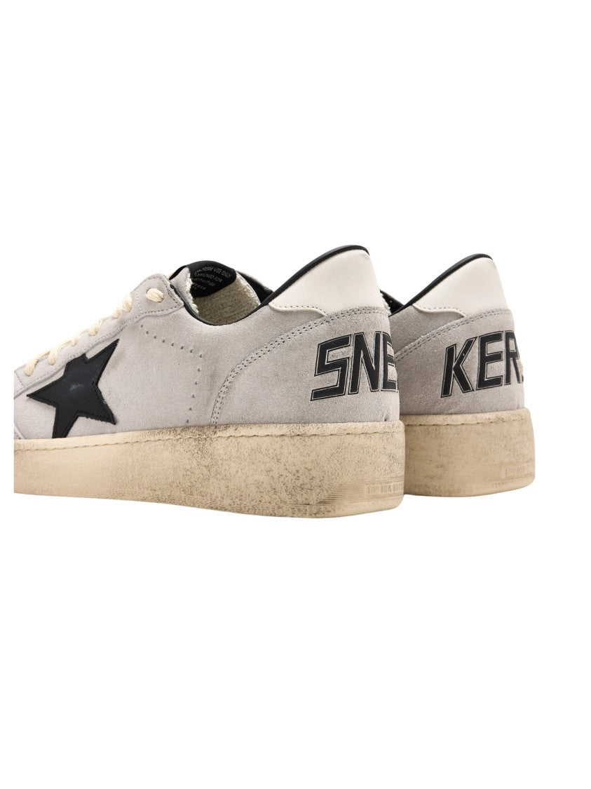 Golden Goose Soft Grey Suede Sneakers With Star Appliqué