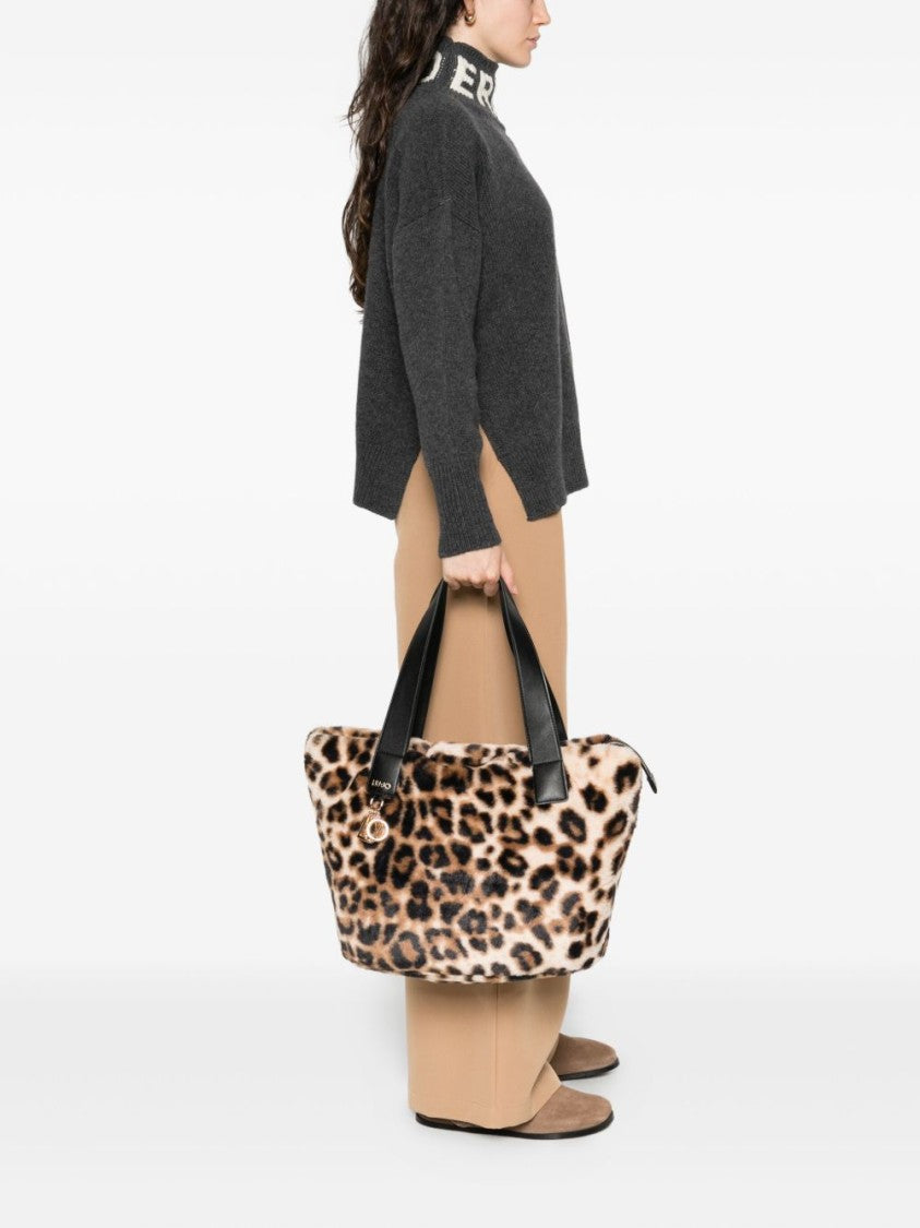 Liu Jo Medium Leopard Print Faux Fur Handbag