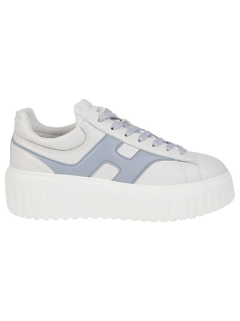 Hogan H645 Leather Sneakers With Platform Sole
