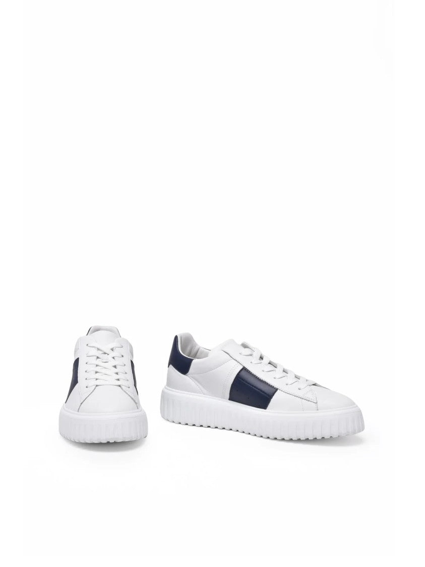 Hogan White Leather H-Stripes Sneakers
