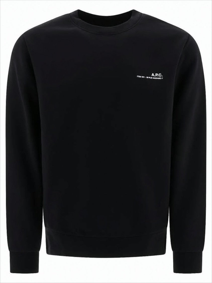 A.P.C. Minimalist Long-Sleeve Crewneck Sweatshirt With Logo Detail