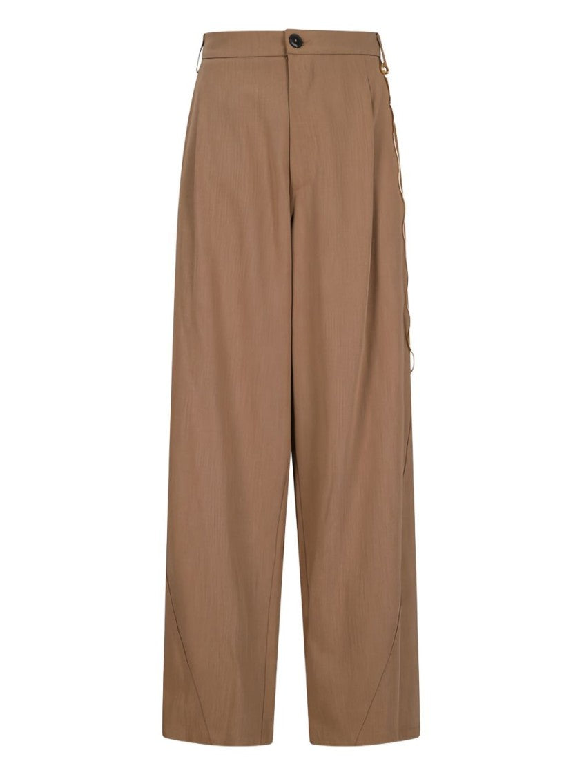 Darkpark Tailored Beige Trousers With Textured Finish