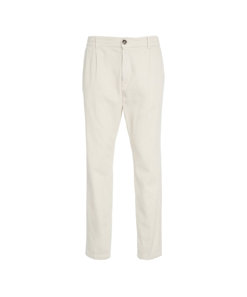 Cruna Tailored Corduroy Trousers With Marked Pleats