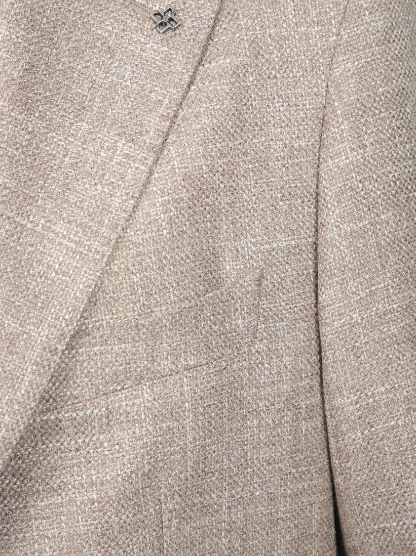 Tagliatore Tailored Beige Blazer With Notch Lapel