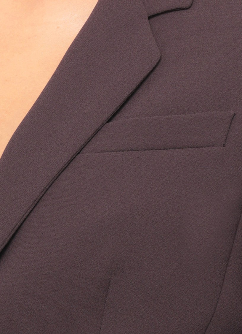 The Andamane Purple Classic Lapel Crepe Blazer