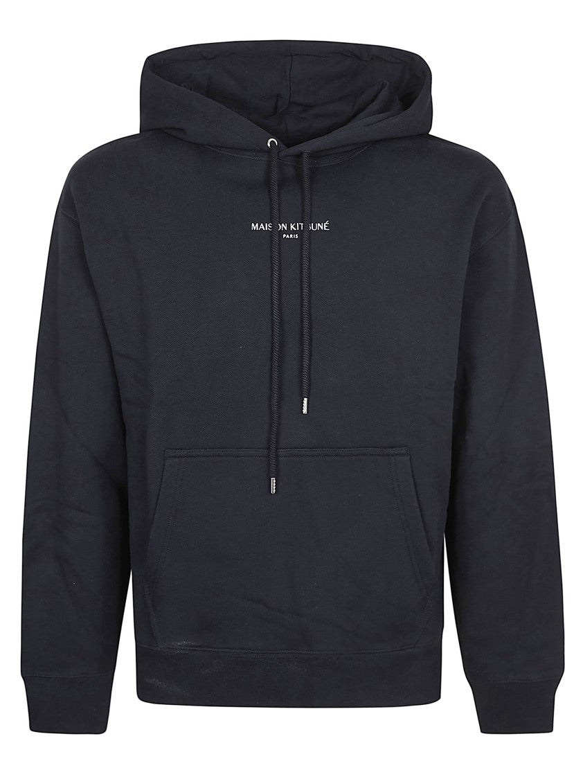 Maison Kitsuné Organic Cotton Fleece Hoodie With Maison Kitsuné Embroidery