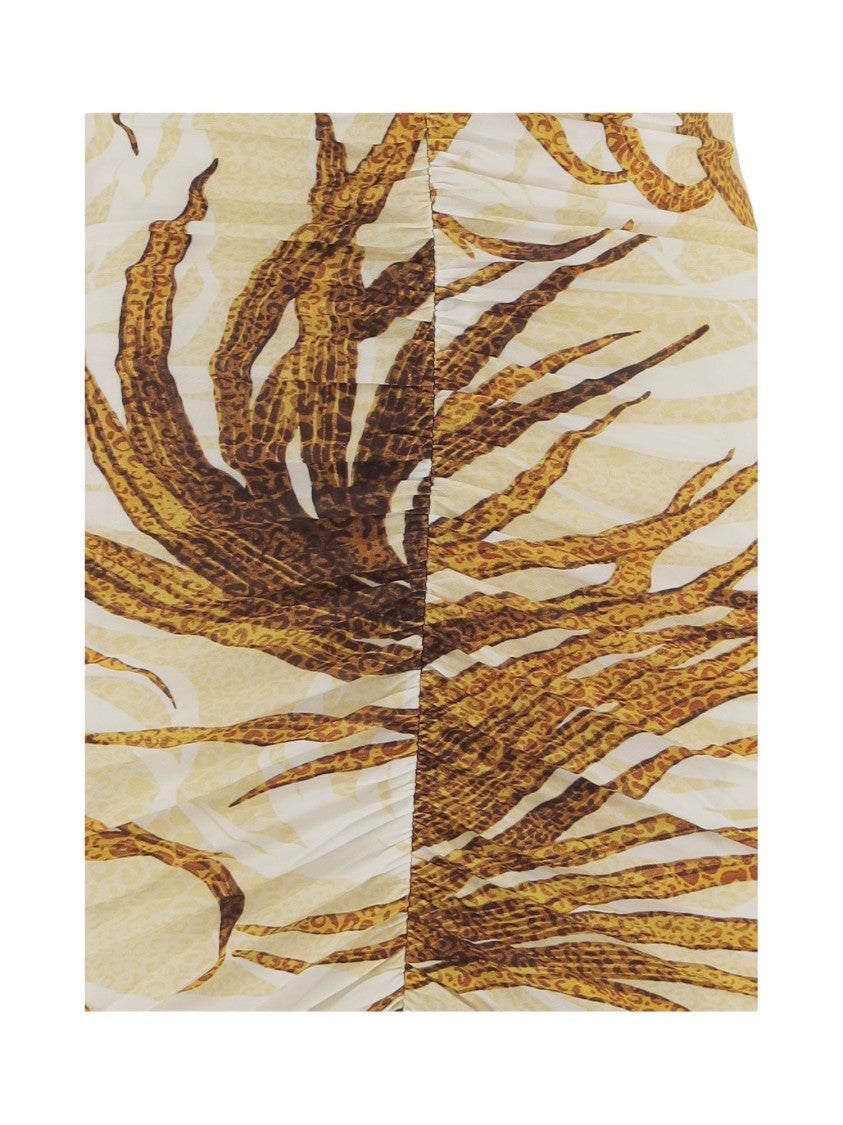 Just Cavalli Multi Stretch Fabric Sleeveless V-Neck Dress