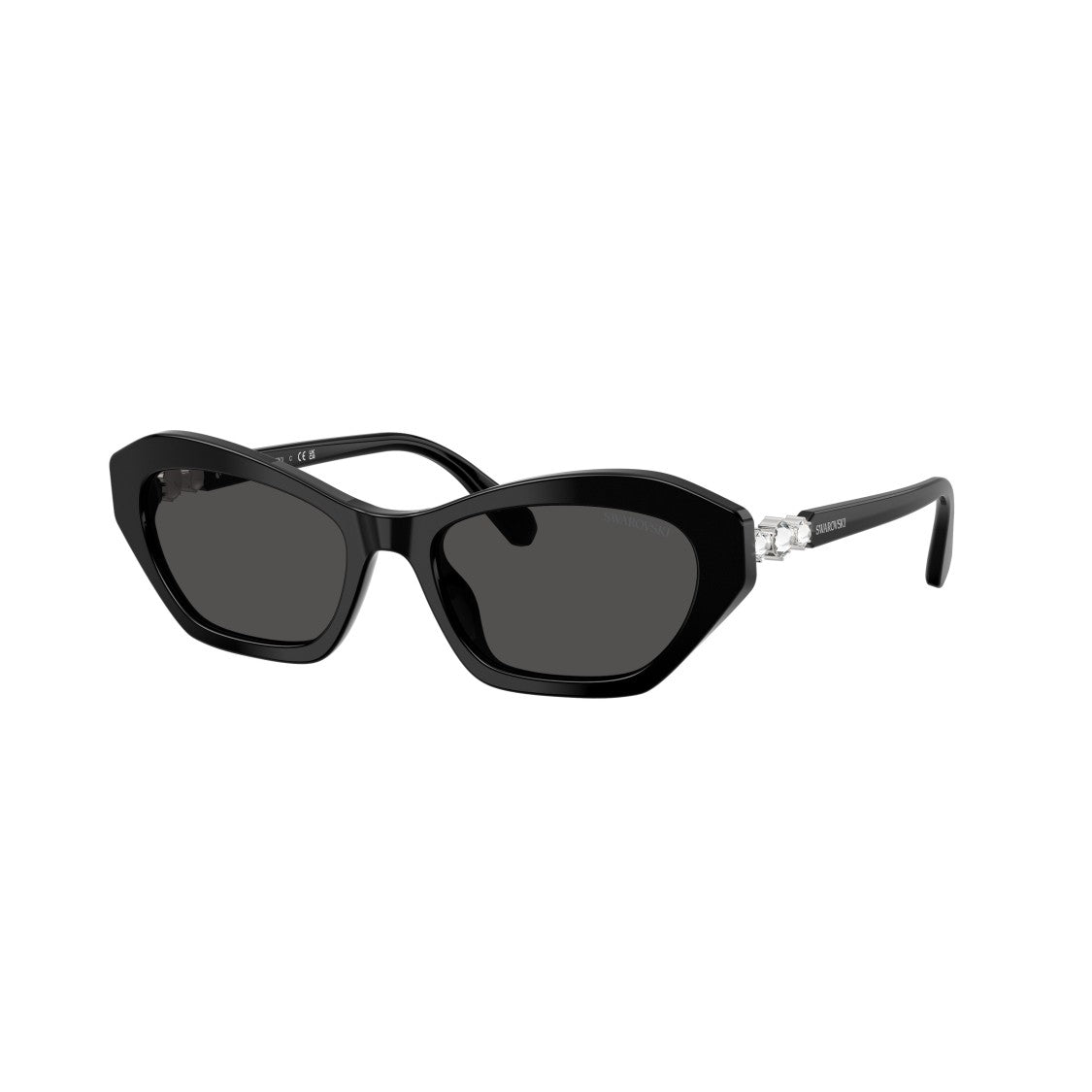 Swarovski 0Sk6048 Angular Sunglasses With Crystal Embellishment