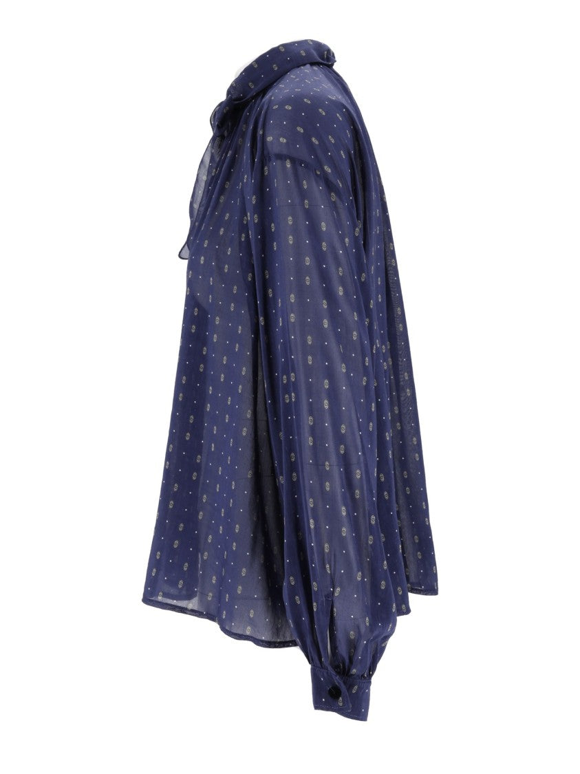 Forte Forte Bow Detail Printed Voile Blouse