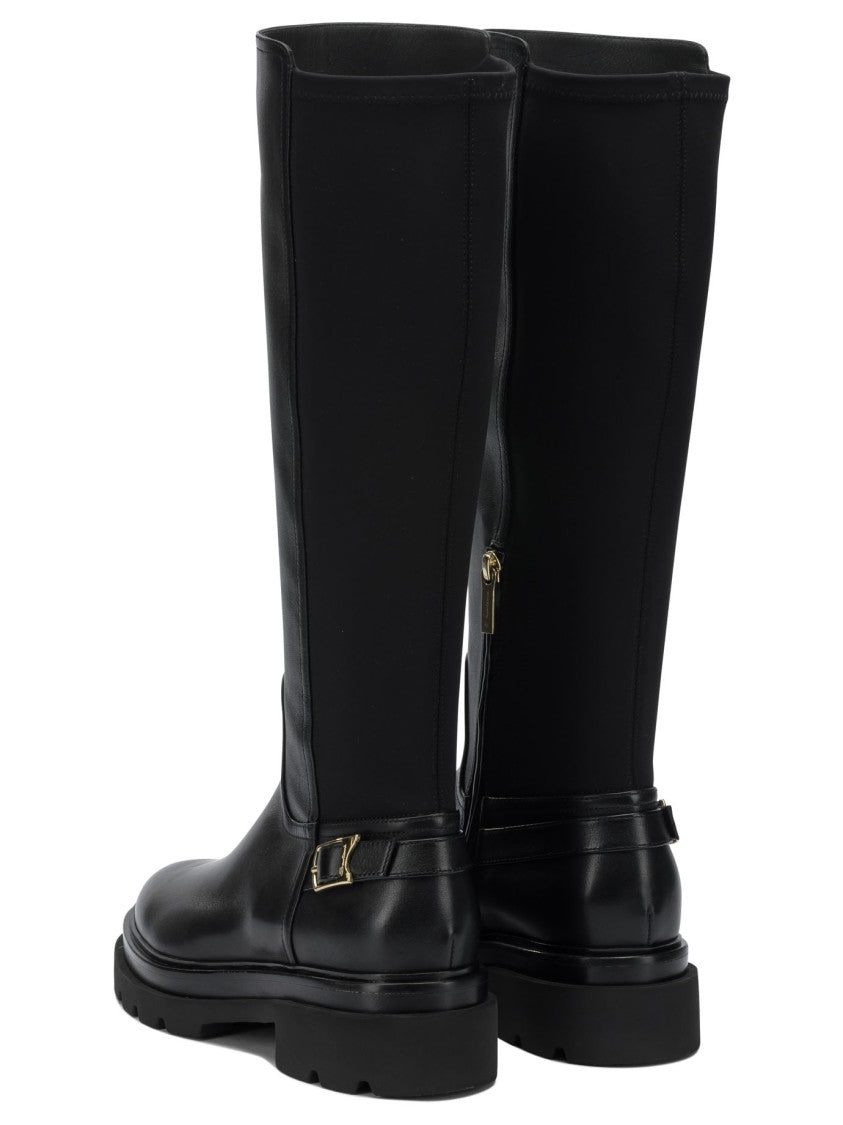 Santoni Leather Knee-High Boots