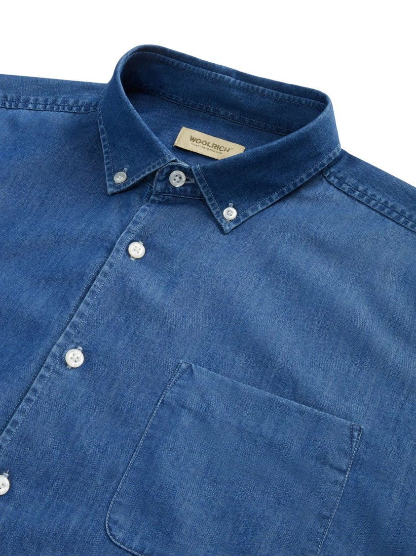 Woolrich Classic Blue Denim Button-Down Shirt