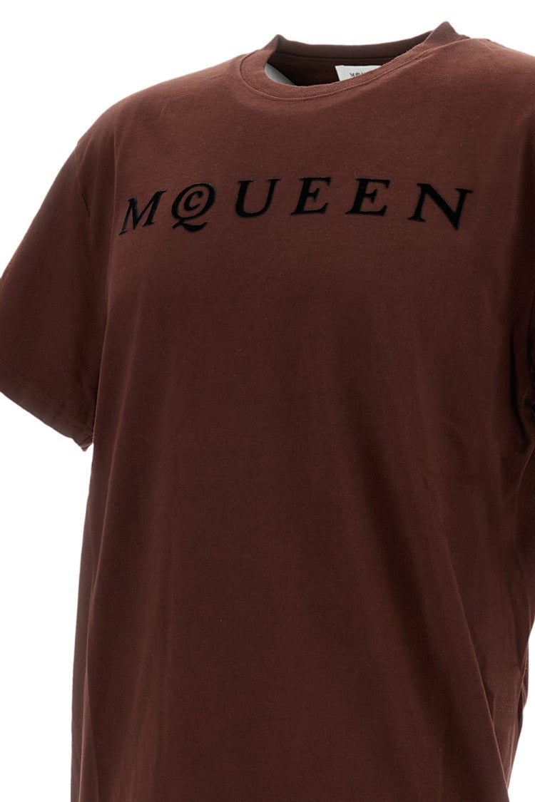 Alexander Mcqueen Cotton Crew-Neck T-Shirt With Bold Logo Detail