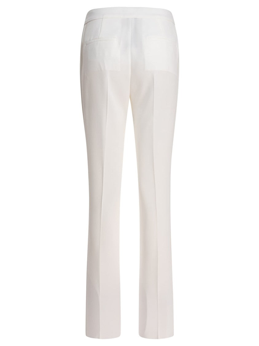 Max Mara Tailored White Trousers With Smooth Finish