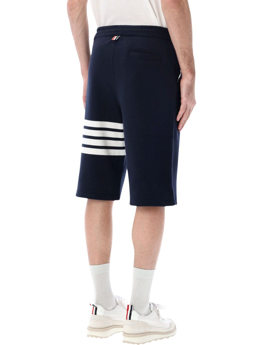 Thom Browne Relaxed Fit Fleece Sweatshorts With Iconic Stripe Detail