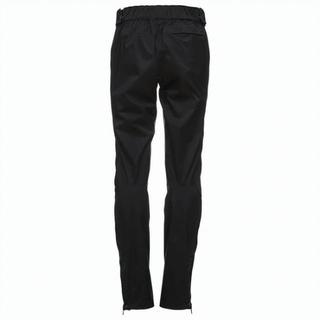 Black Diamond Straight Pants With Fitted Waist And Adjustable Ankle Zippers