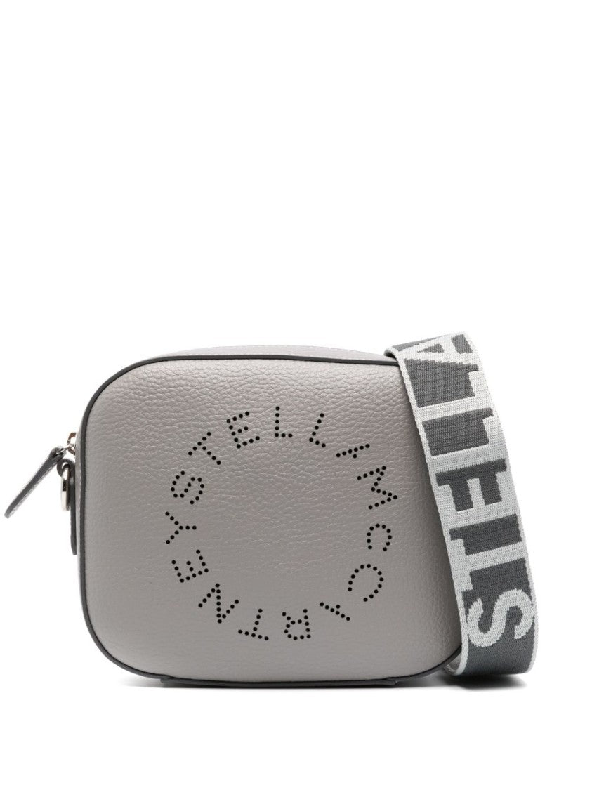 Stella Mccartney Grey Fabric Strap Faux Leather Shoulder Bag