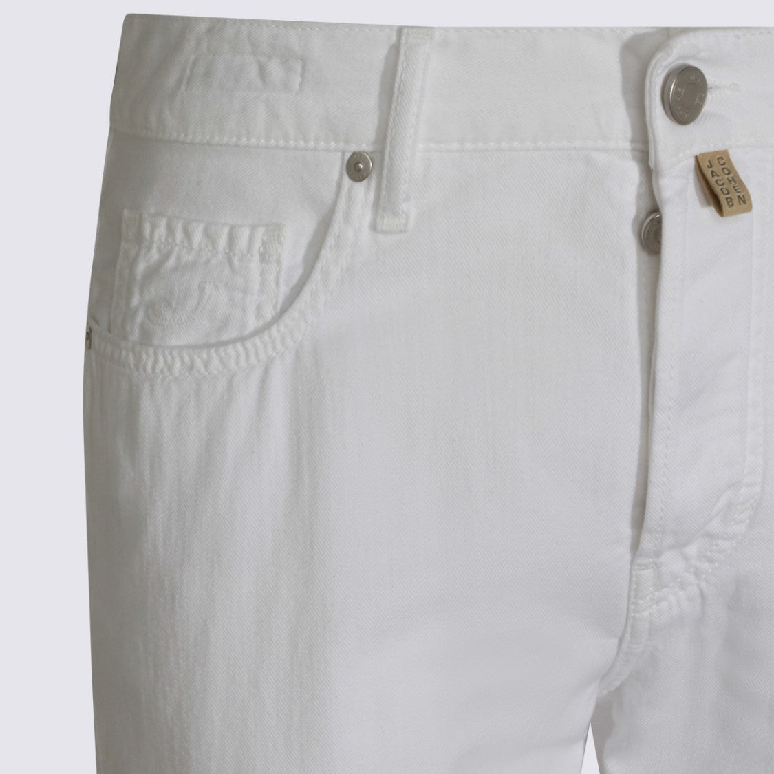 Jacob Cohen White Straight-Leg Jeans With Traditional Five-Pocket Design