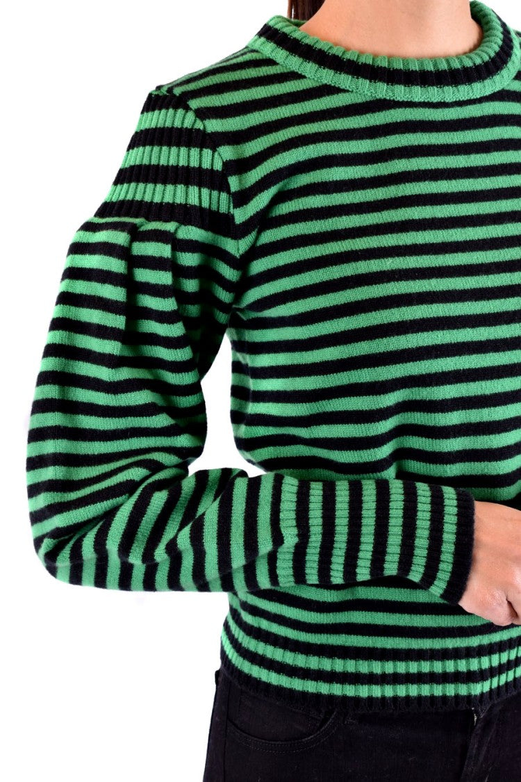 Philosophy Di Lorenzo Serafini Multicolor Striped Sweater With Puffed Sleeves