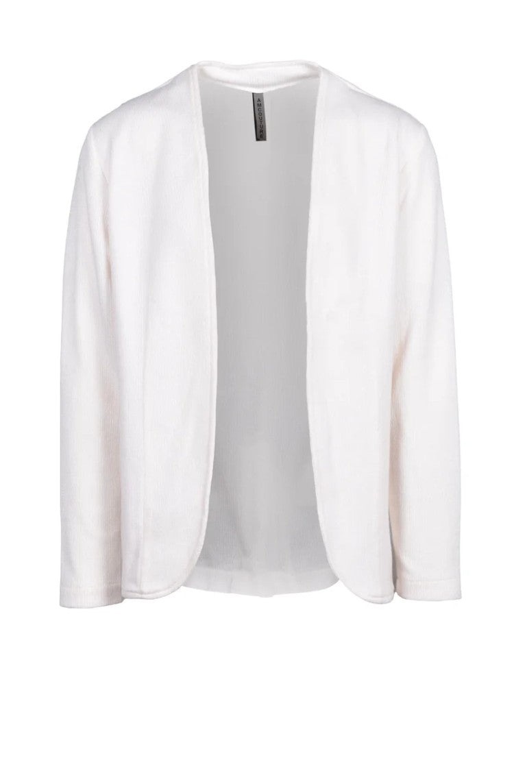 A.M.Couture Knit Cotton Stretch Blazer - White